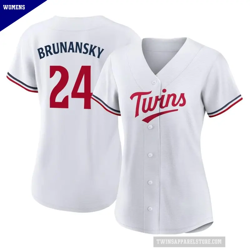 Women's No.24 Tom Brunansky Minnesota Twins White Replica Home Jersey