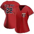 Women's No.28 Bert Blyleven Minnesota Twins Red Authentic Alternate Jersey