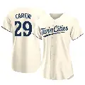 Women's No.29 Rod Carew Minnesota Twins Cream Authentic Alternate Jersey