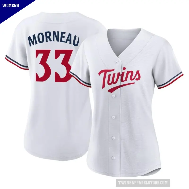 Women's No.33 Justin Morneau Minnesota Twins White Replica Home Jersey