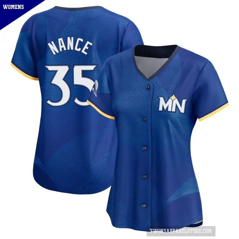 Women's No.35 Tommy Nance Minnesota Twins Royal Limited 2024 City Connect Jersey