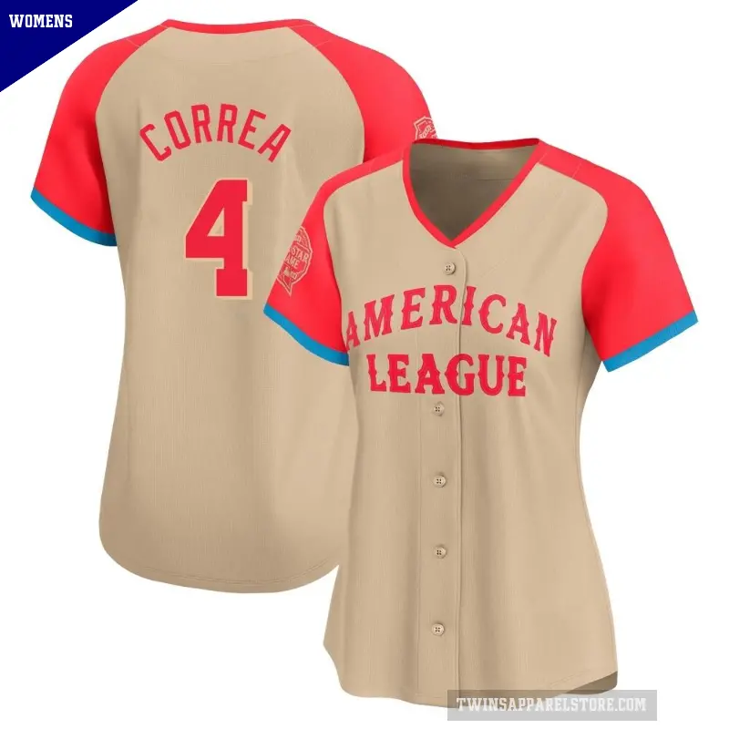 Women's No.4 Carlos Correa Minnesota Twins Cream Limited American League 2024 All-Star Game Jersey
