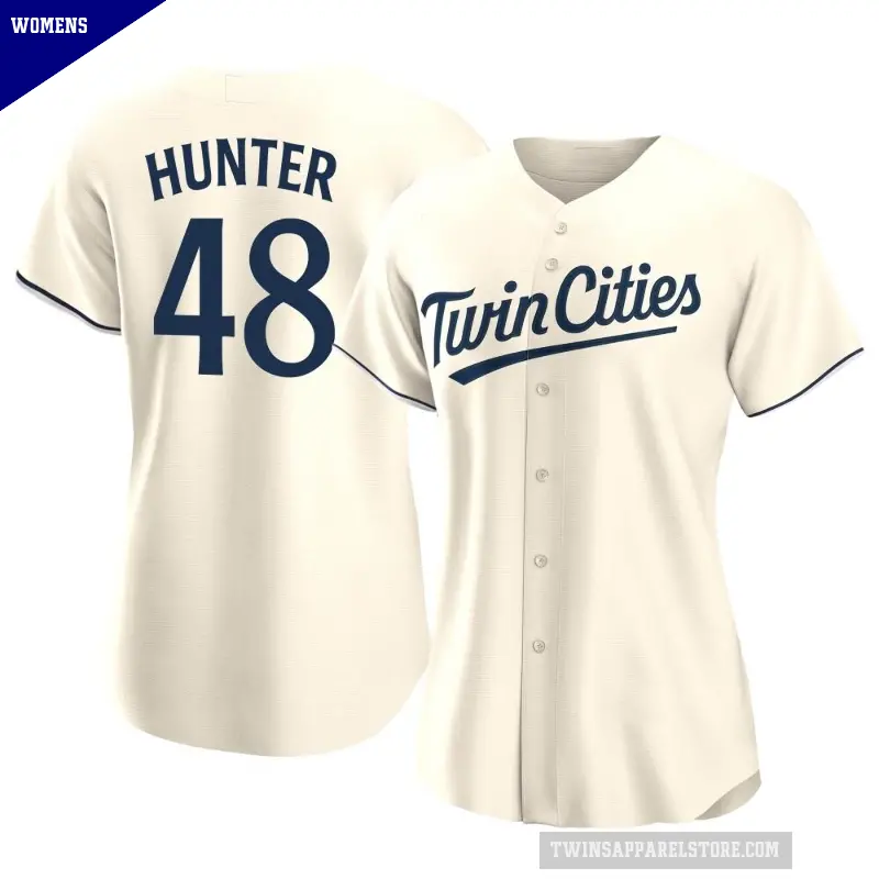 Women's No.48 Torii Hunter Minnesota Twins Cream Replica Alternate Jersey
