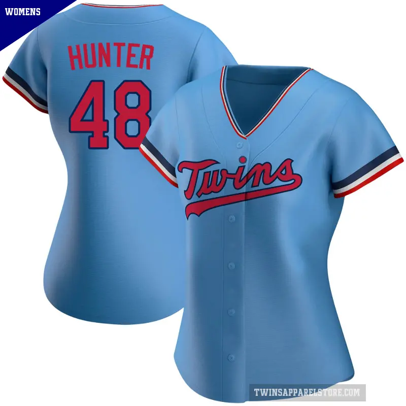 Women's No.48 Torii Hunter Minnesota Twins Light Blue Replica Alternate Jersey