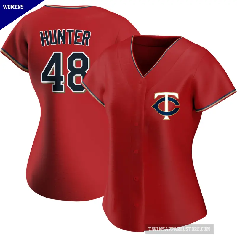 Women's No.48 Torii Hunter Minnesota Twins Red Authentic Alternate Jersey