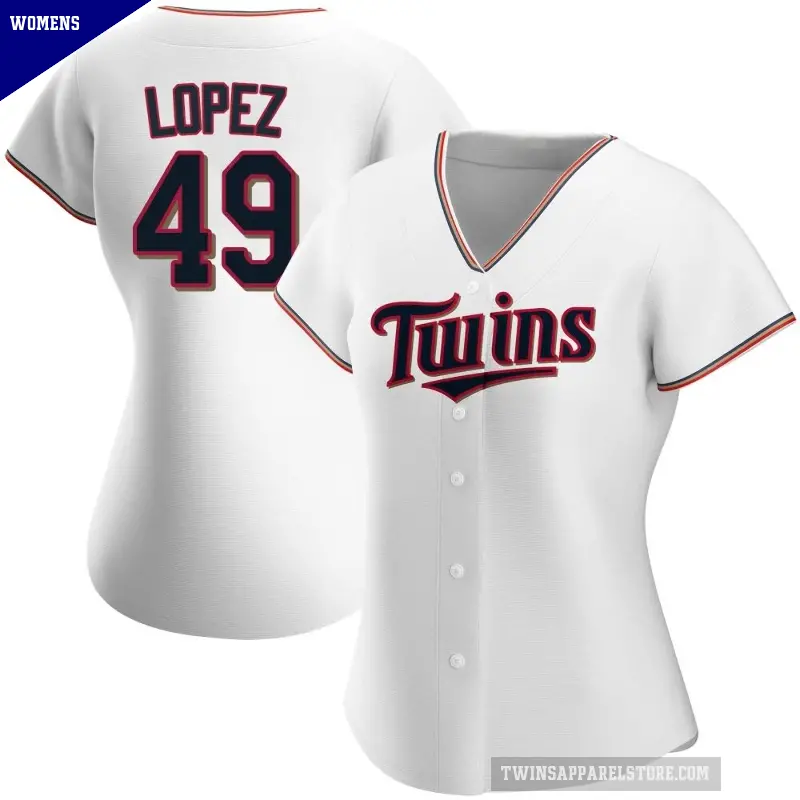 Women's No.49 Pablo Lopez Minnesota Twins White Replica Home Jersey
