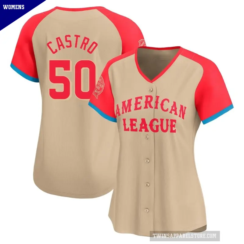 Women's No.50 Willi Castro Minnesota Twins Cream Limited American League 2024 All-Star Game Jersey