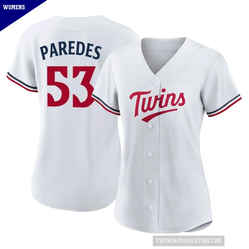 Women's No.53 Mike Paredes Minnesota Twins White Authentic Home Jersey