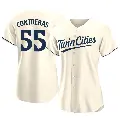 Women's No.55 Mark Contreras Minnesota Twins Cream Replica Alternate Jersey