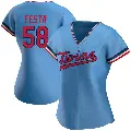 Women's No.58 David Festa Minnesota Twins Light Blue Replica Alternate Jersey