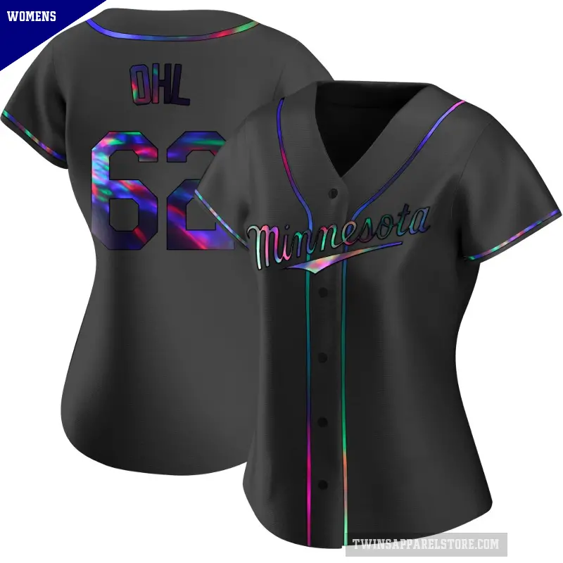 Women's No.62 Pierson Ohl Minnesota Twins Black Replica Holographic Alternate Jersey