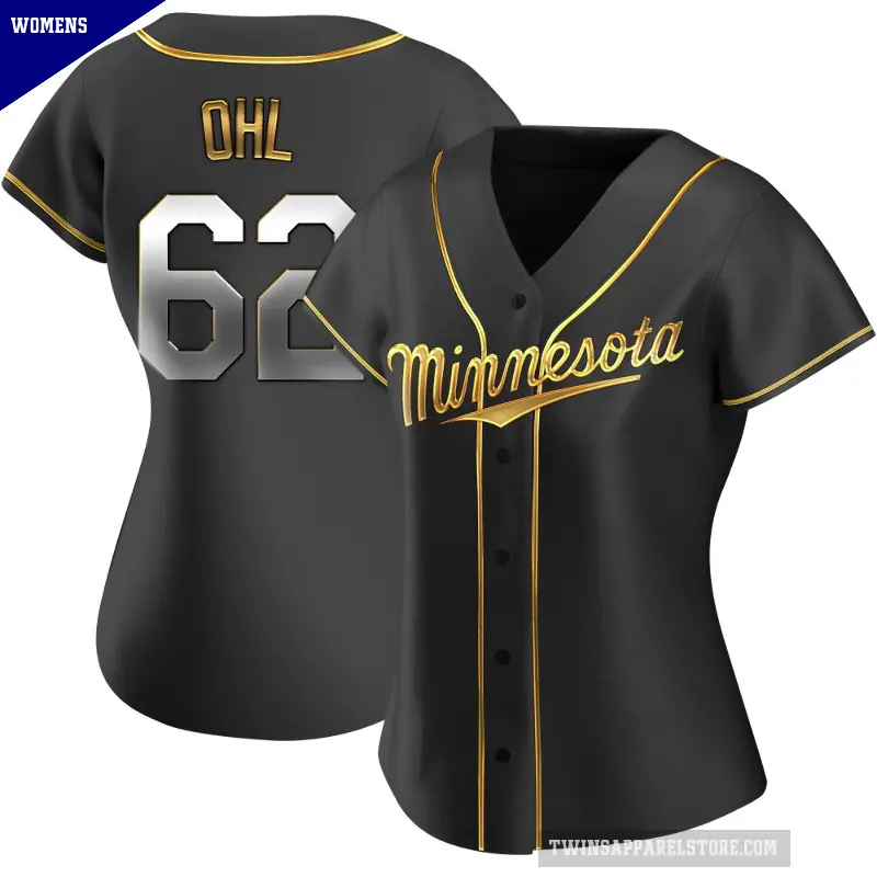 Women's No.62 Pierson Ohl Minnesota Twins Gold Replica Black en Alternate Jersey