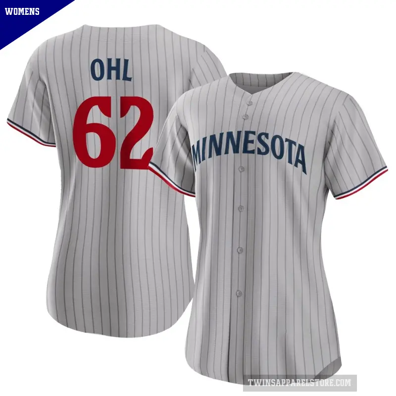 Women's No.62 Pierson Ohl Minnesota Twins Gray Authentic Road Jersey