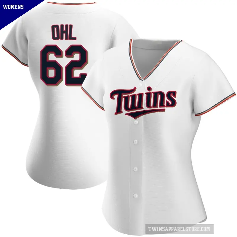 Women's No.62 Pierson Ohl Minnesota Twins White Authentic Home Jersey