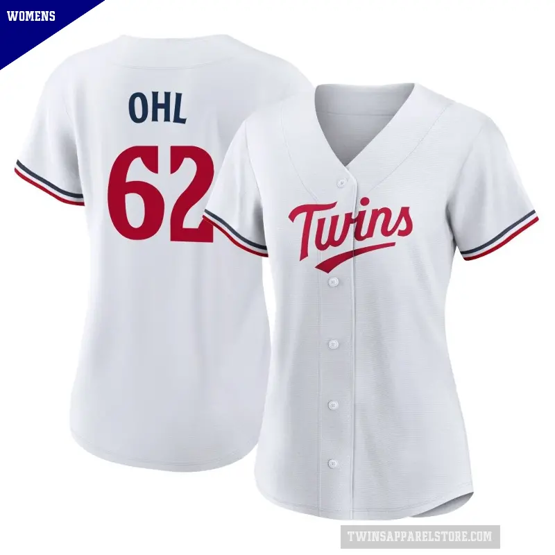 Women's No.62 Pierson Ohl Minnesota Twins White Authentic Home Jersey
