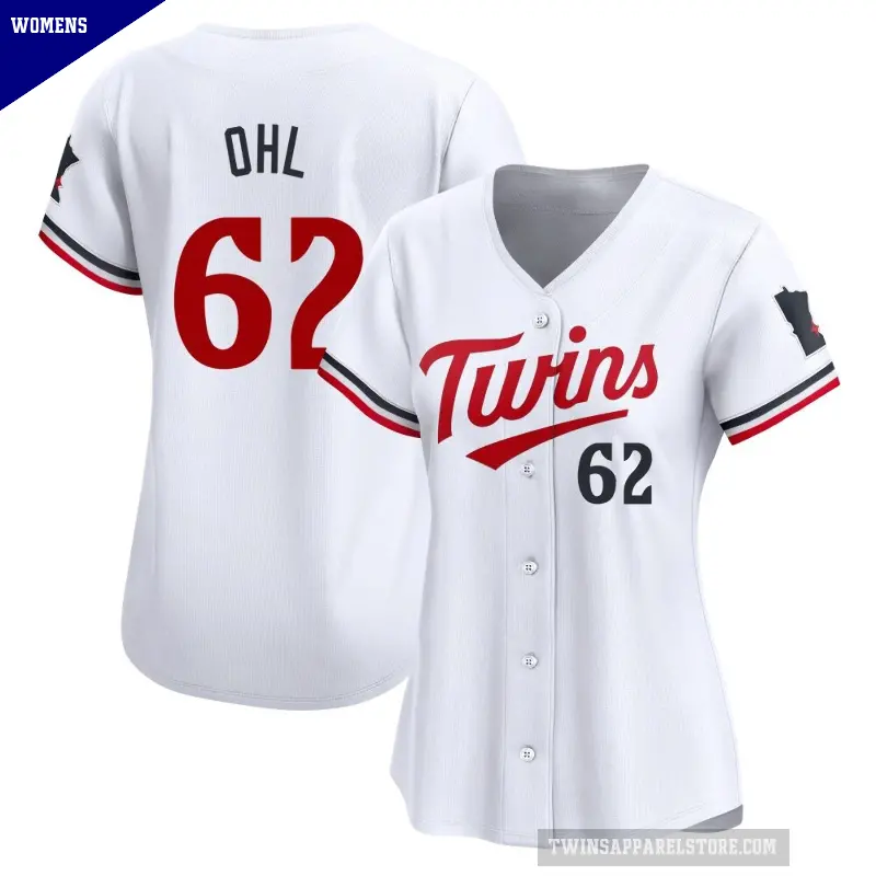Women's No.62 Pierson Ohl Minnesota Twins White Limited Home Jersey