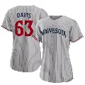 Women's No.63 Noah Davis Minnesota Twins Gray Replica Road Jersey