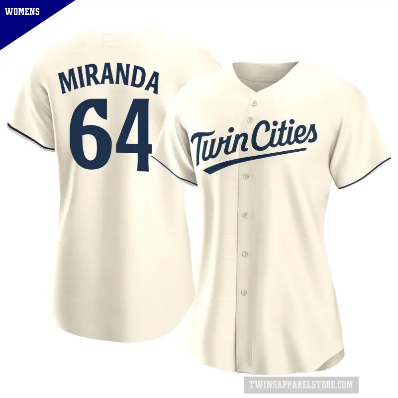 Women's No.64 Jose Miranda Minnesota Twins Cream Replica Alternate Jersey