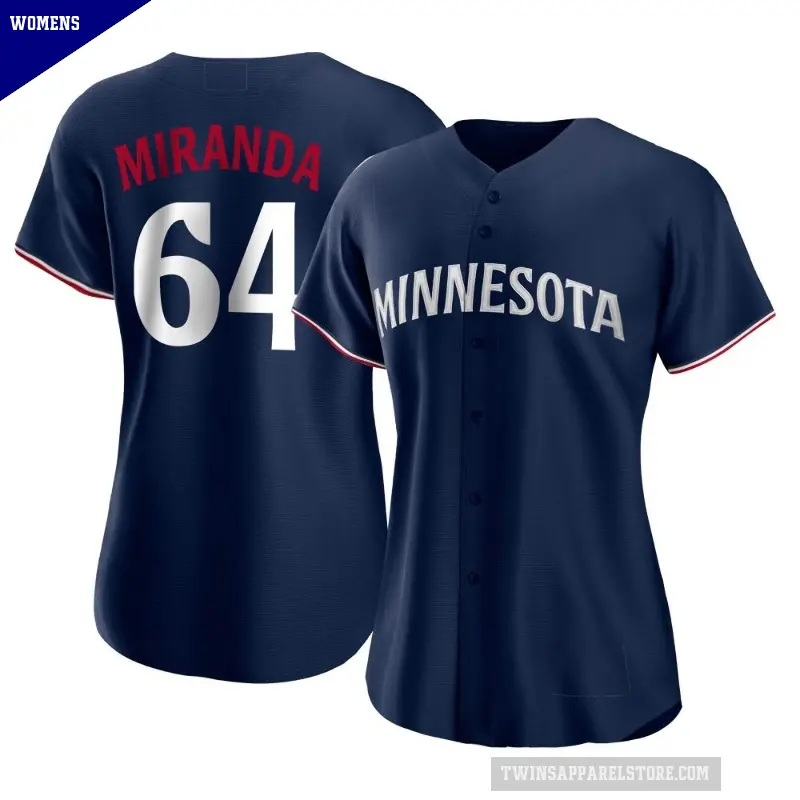Women's No.64 Jose Miranda Minnesota Twins Navy Authentic Alternate Jersey