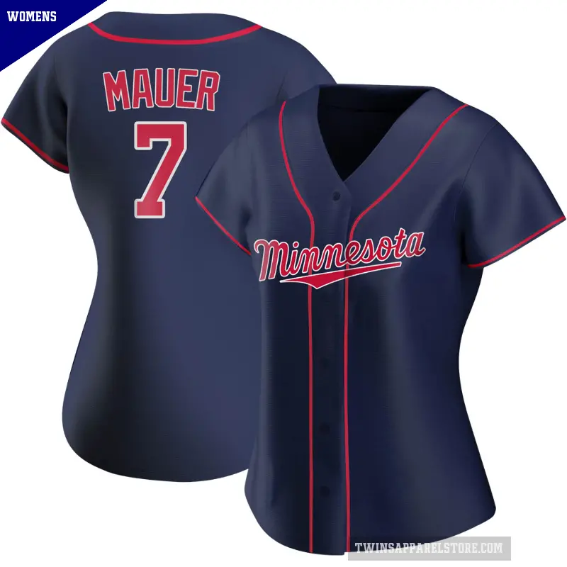 Women's No.7 Joe Mauer Minnesota Twins Navy Replica Alternate Team Jersey