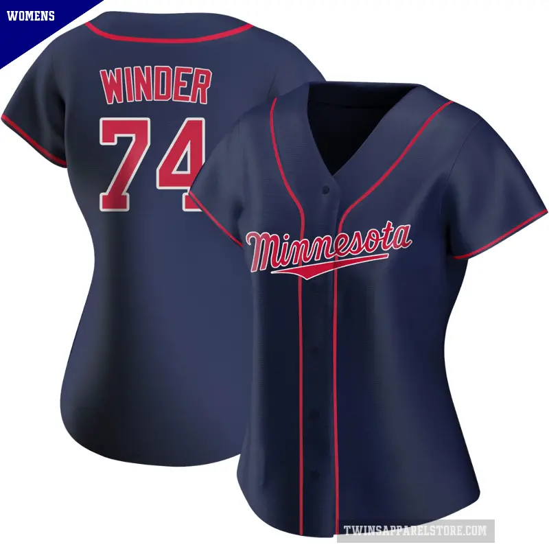 Women's No.74 Josh Winder Minnesota Twins Navy Replica Alternate Team Jersey