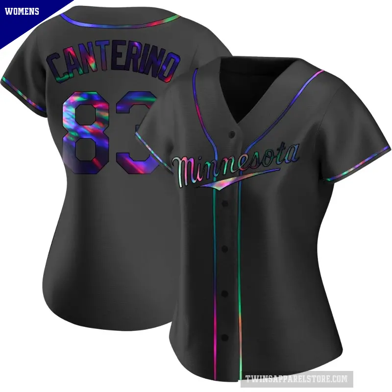Women's No.83 Matt Canterino Minnesota Twins Black Replica Holographic Alternate Jersey
