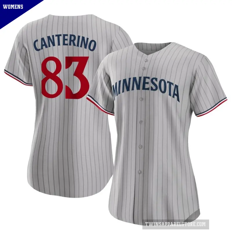 Women's No.83 Matt Canterino Minnesota Twins Gray Replica Road Jersey
