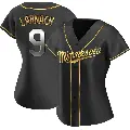 Women's No.9 Trevor Larnach Minnesota Twins Gold Replica Black en Alternate Jersey