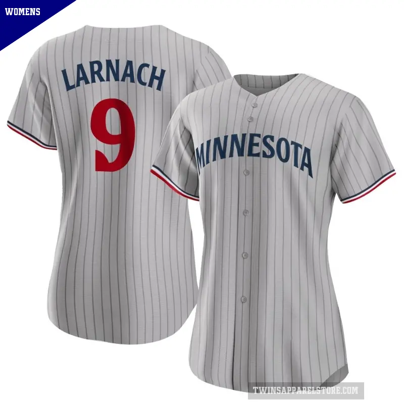 Women's No.9 Trevor Larnach Minnesota Twins Gray Authentic Road Jersey