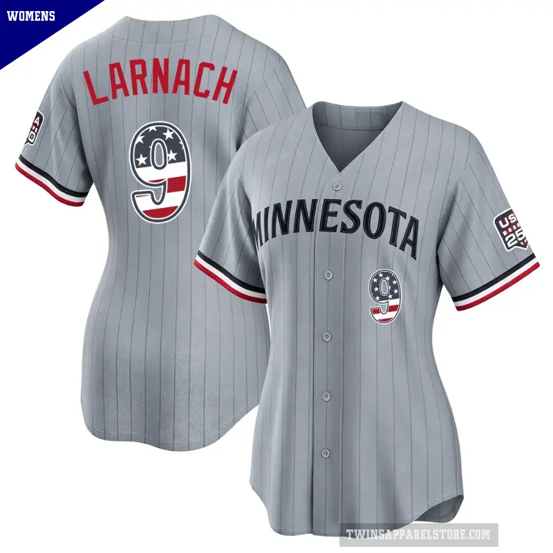 Women's No.9 Trevor Larnach Minnesota Twins Gray Limited USA 250 Fourth Of July Road Stadium Jersey