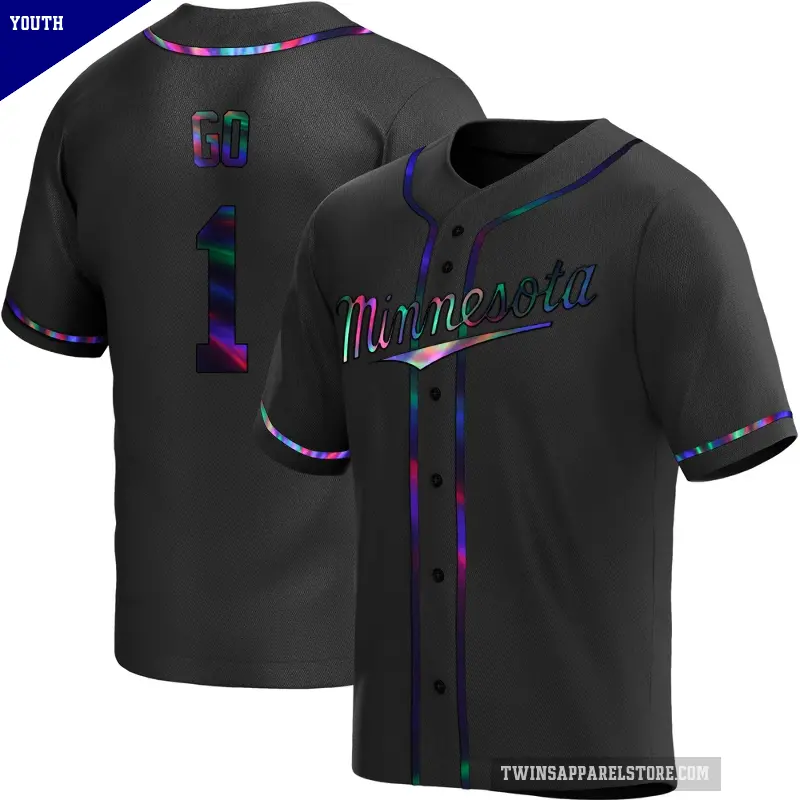 Youth No.1 Woo-Suk Go Minnesota Twins Black Replica Holographic Alternate Jersey