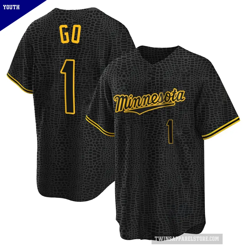 Youth No.1 Woo-Suk Go Minnesota Twins Black Replica Snake Skin City Jersey