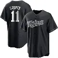 Youth No.11 Mickey Gasper Minnesota Twins Black/White Replica Jersey