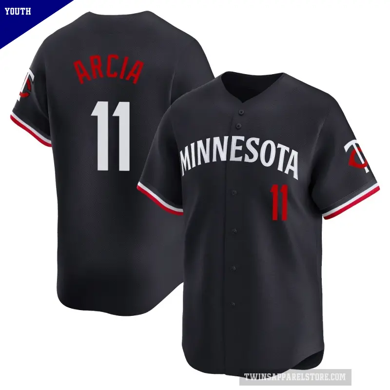 Youth No.11 Orlando Arcia Minnesota Twins Navy Limited Alternate Jersey