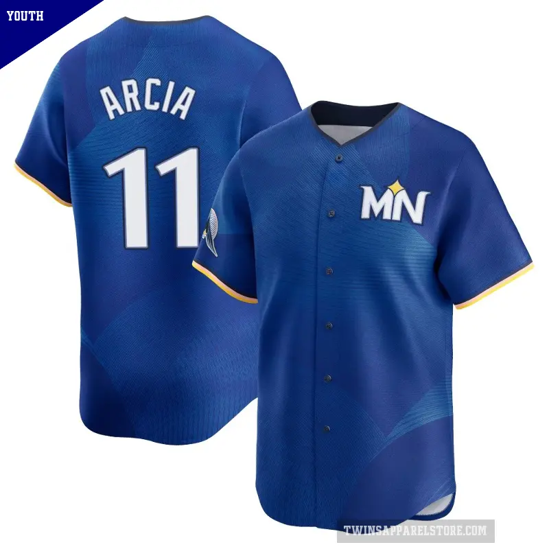 Youth No.11 Orlando Arcia Minnesota Twins Royal Limited 2024 City Connect Jersey