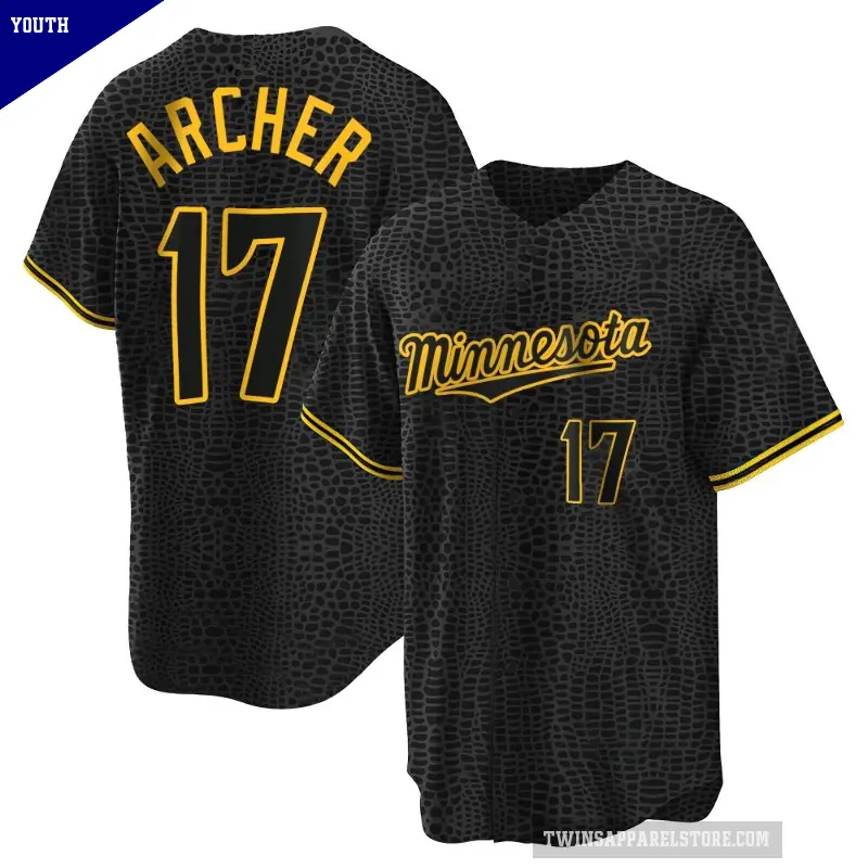 Youth No.17 Chris Archer Minnesota Twins Black Replica Snake Skin City Jersey
