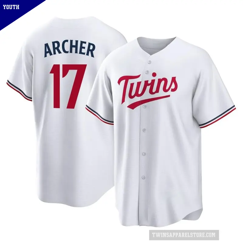 Youth No.17 Chris Archer Minnesota Twins White Replica Home Jersey