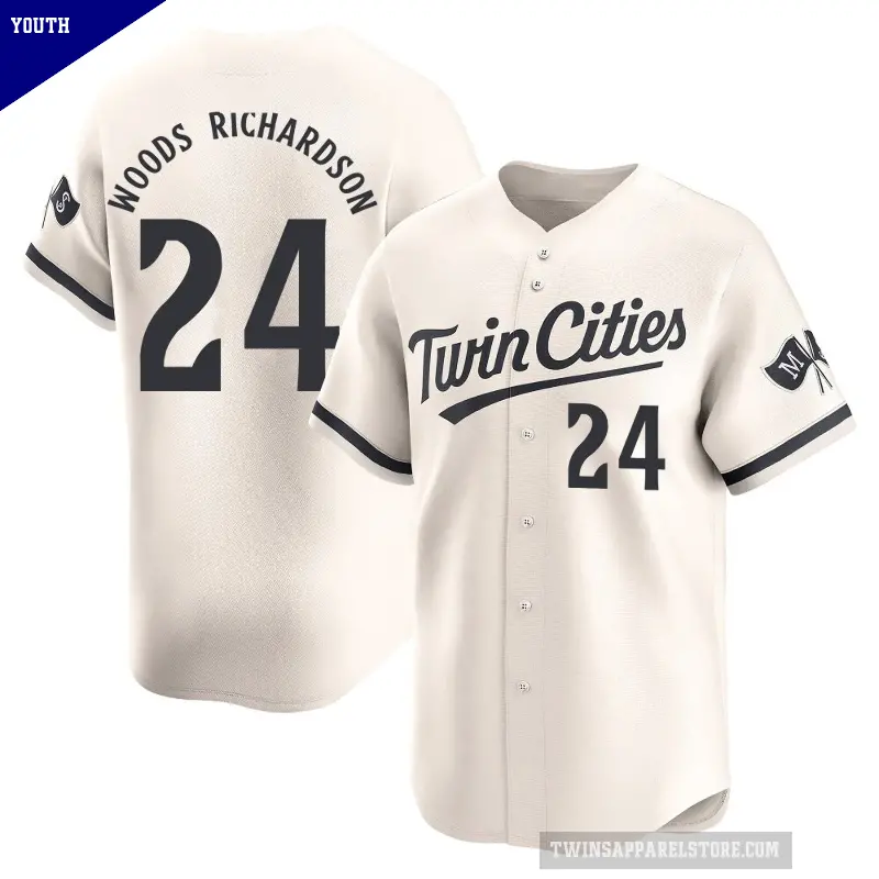 Youth No.24 Simeon Woods Richardson Minnesota Twins Cream Limited Alternate Jersey