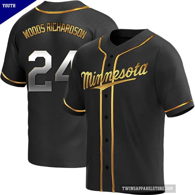 Youth No.24 Simeon Woods Richardson Minnesota Twins Gold Replica Black en Alternate Jersey