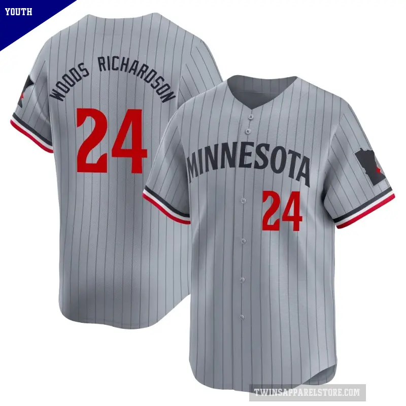 Youth No.24 Simeon Woods Richardson Minnesota Twins Gray Limited Road Jersey