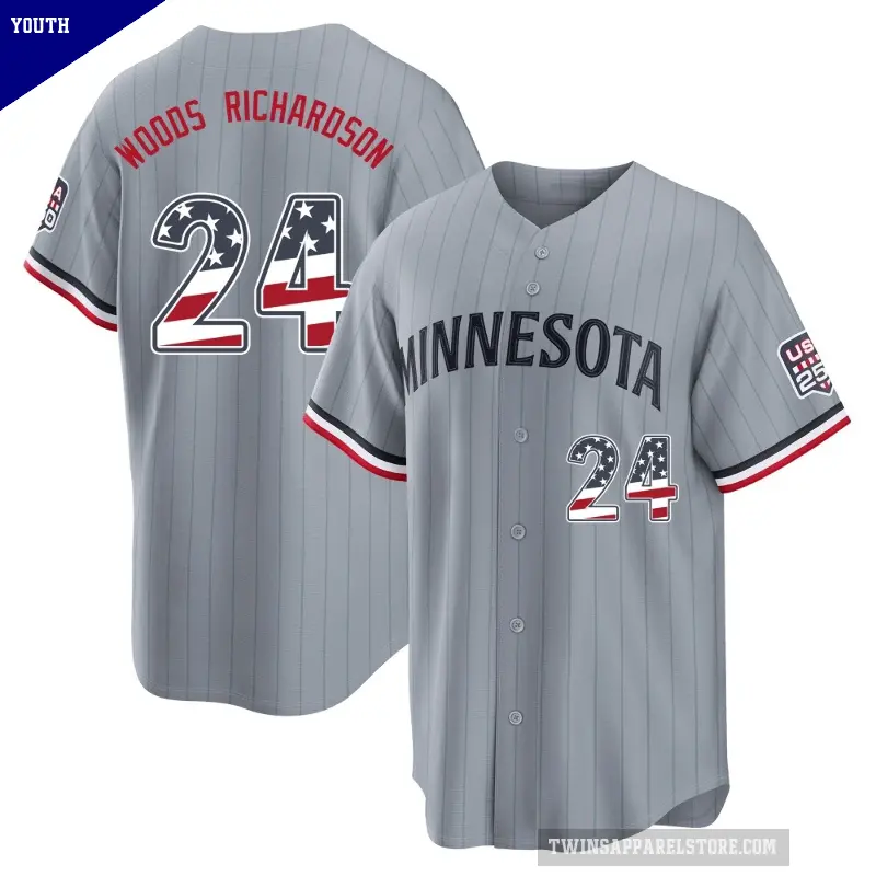 Youth No.24 Simeon Woods Richardson Minnesota Twins Gray Limited USA 250 Fourth Of July Road Stadium Jersey