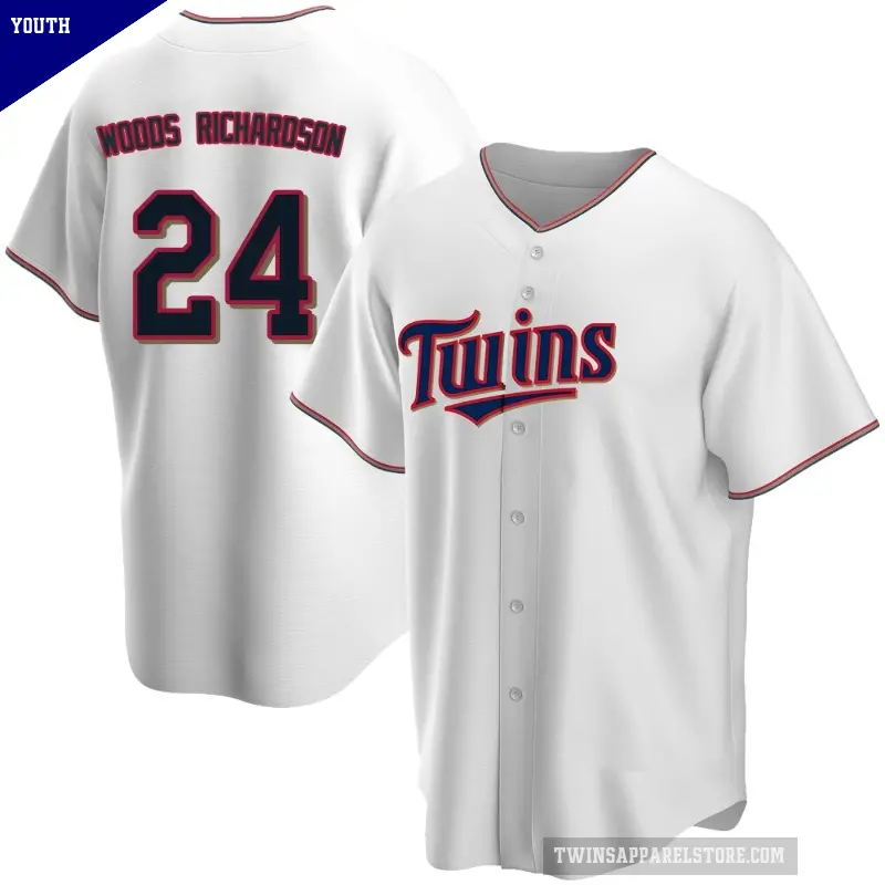 Youth No.24 Simeon Woods Richardson Minnesota Twins White Replica Home Jersey
