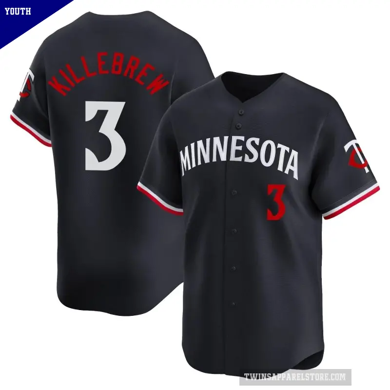 Youth No.3 Harmon Killebrew Minnesota Twins Navy Limited Alternate Jersey