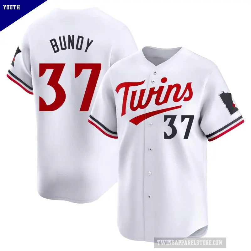 Youth No.37 Dylan Bundy Minnesota Twins White Limited Home Jersey