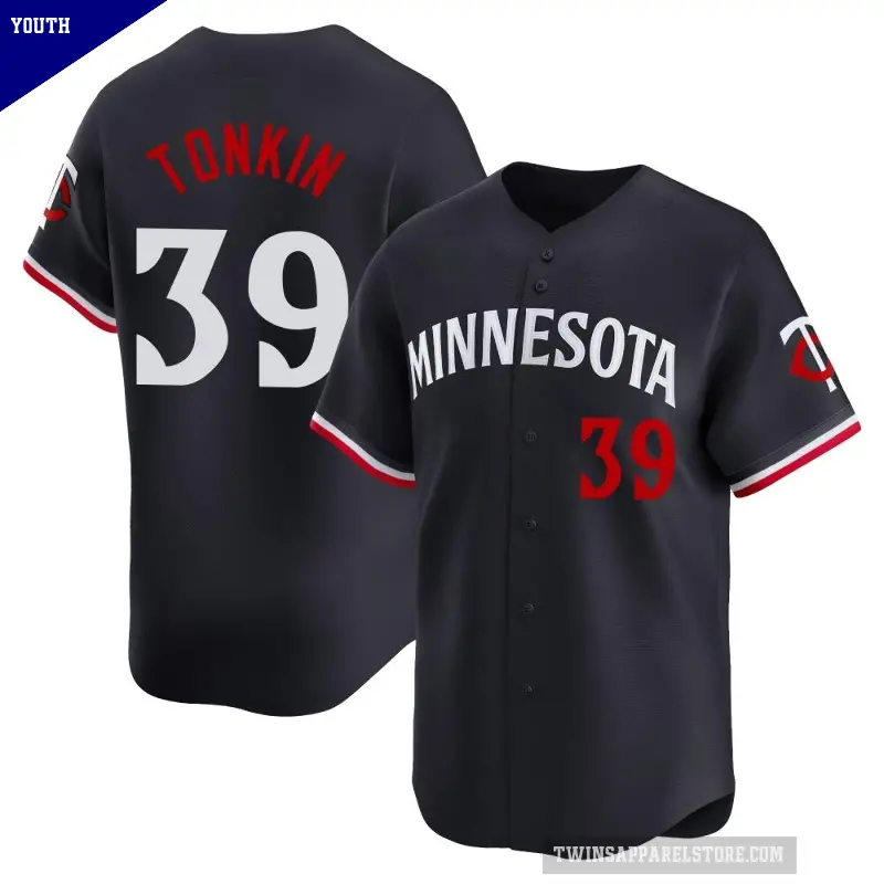Youth No.39 Michael Tonkin Minnesota Twins Navy Limited Alternate Jersey