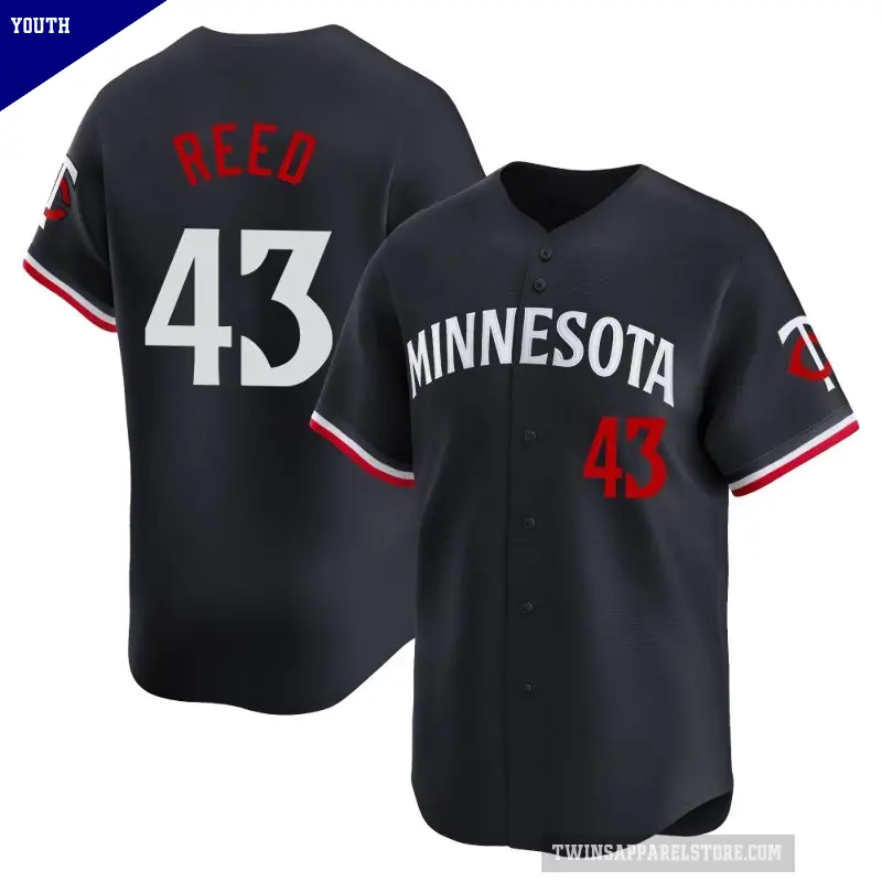 Youth No.43 Addison Reed Minnesota Twins Navy Limited Alternate Jersey