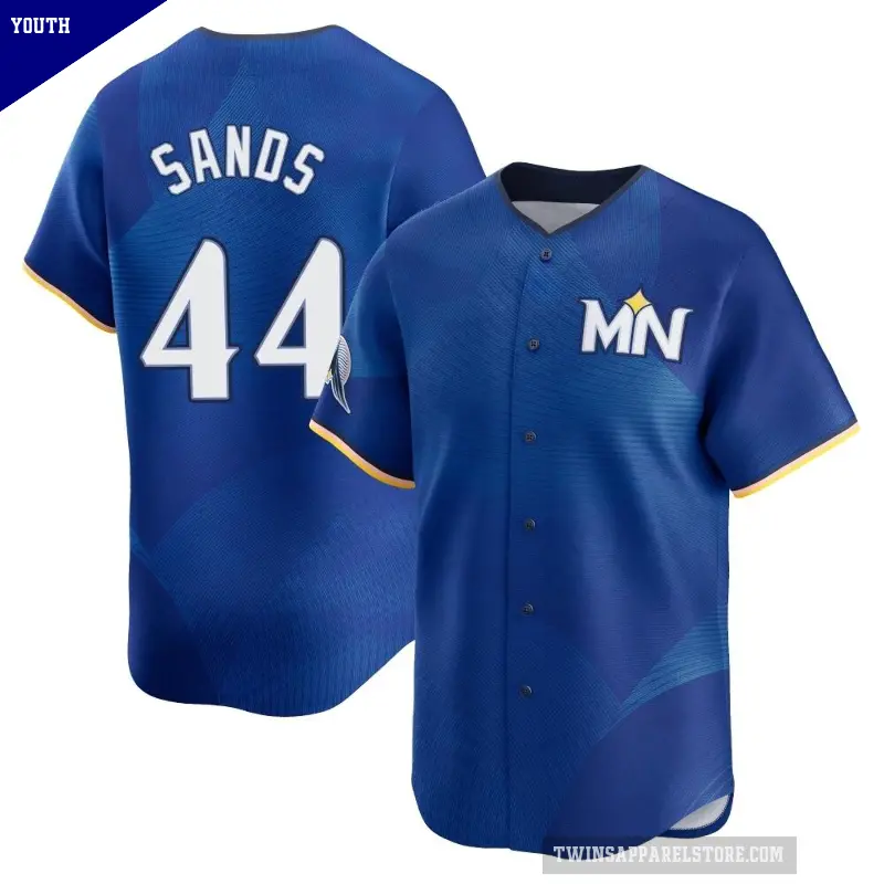 Youth No.44 Cole Sands Minnesota Twins Royal Limited 2024 City Connect Jersey