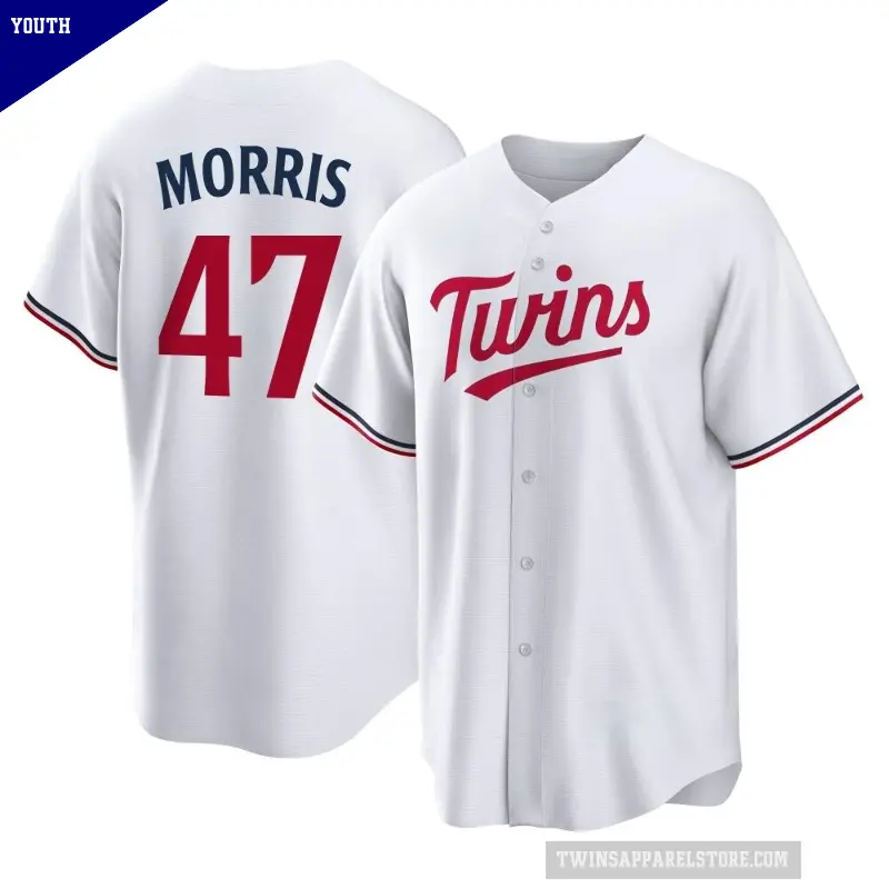 Youth No.47 Jack Morris Minnesota Twins White Replica Home Jersey