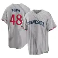 Youth No.48 Justin Topa Minnesota Twins Gray Replica Road Jersey