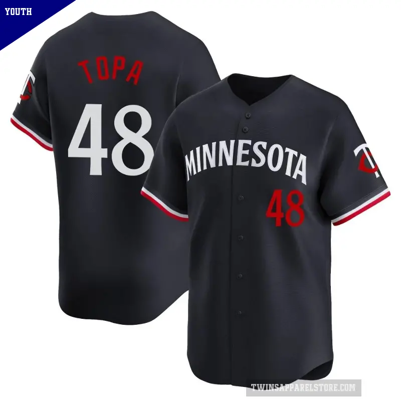 Youth No.48 Justin Topa Minnesota Twins Navy Limited Alternate Jersey